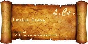 Levius Csaba névjegykártya